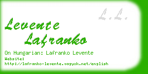 levente lafranko business card